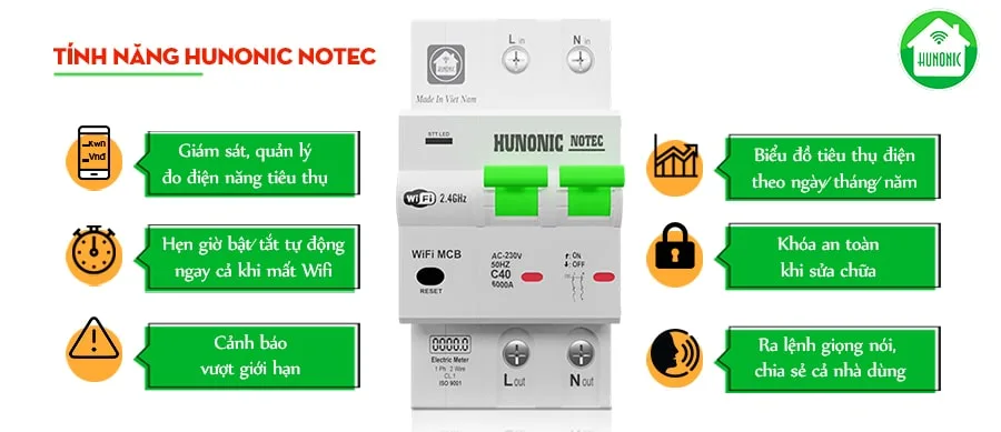 Aptomat Wifi Hunonic Notec đo năng lượng thông minh 5
