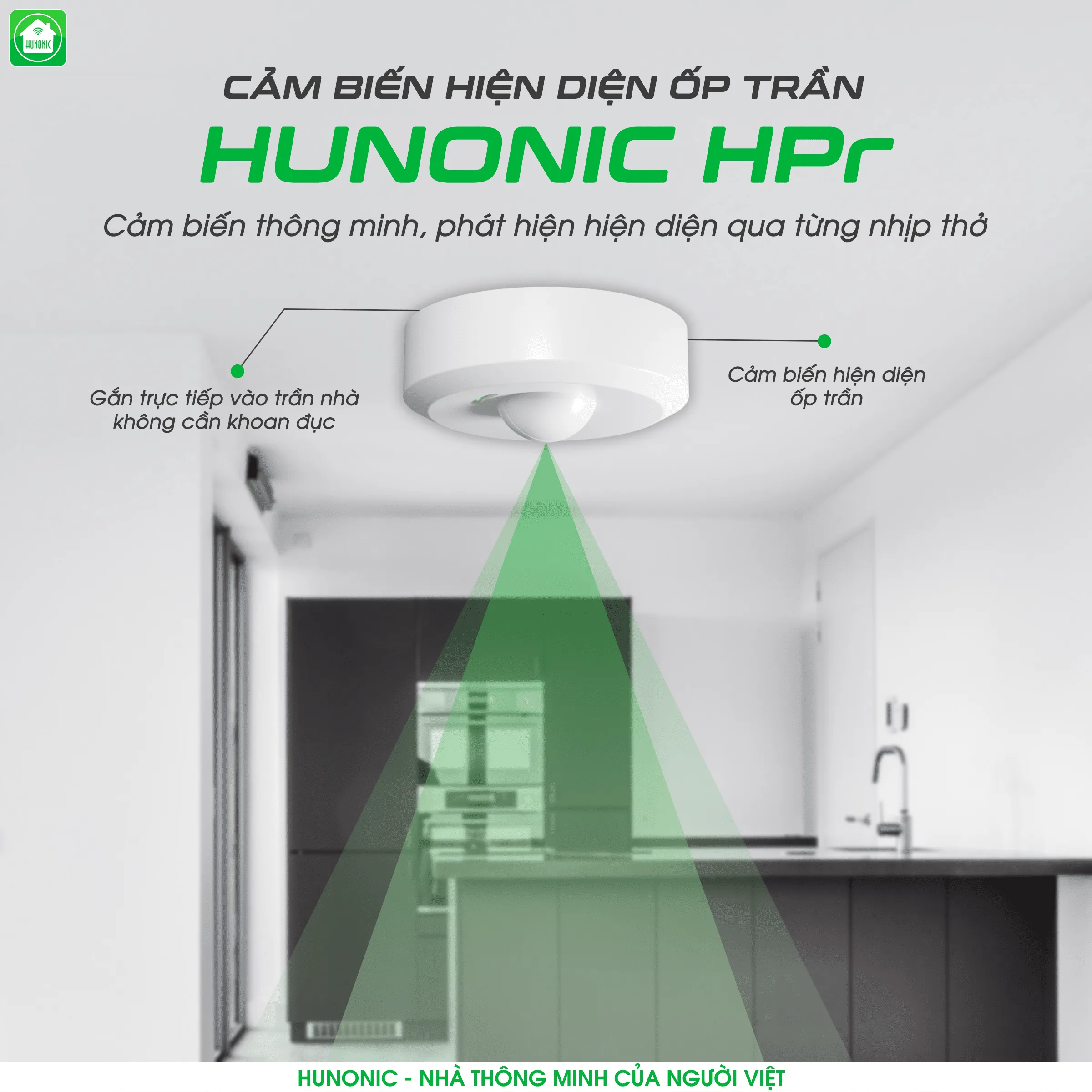 Cảm biến hiện diện Wifi Hunonic HPR phiên bản ốp trần 3