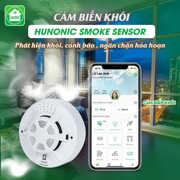 Cảm biến khói thông minh Hunonic Smoker Sensor 3