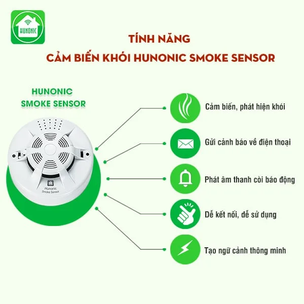 Cảm biến khói thông minh Hunonic Smoker Sensor 4