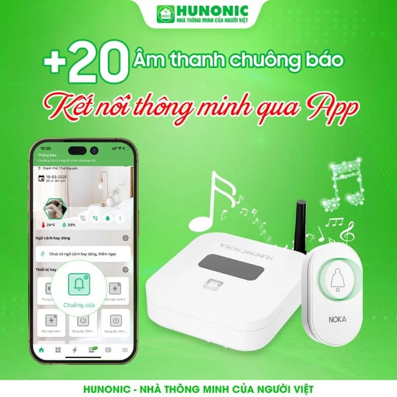 Bộ chuông cửa thông minh Hunonic Noka NOKASVBELL 3
