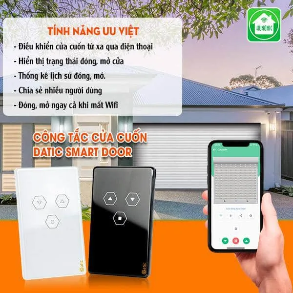 Công tắc cửa cuốn Wifi Hunonic Datic Smart Door 3