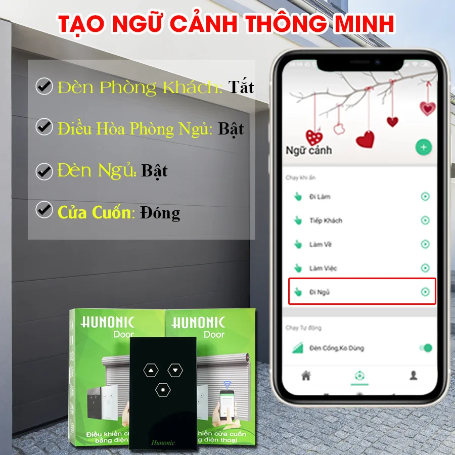Công tắc cửa cuốn Wifi Hunonic Door 2