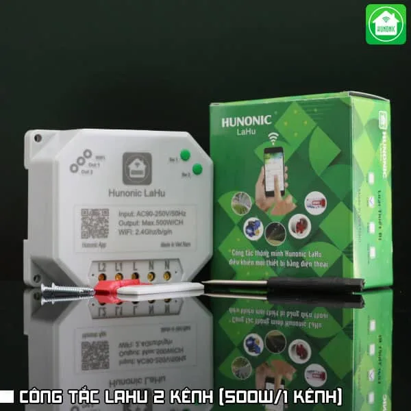 Công tắc thông minh Hunonic Lahu 2 kênh 2